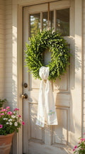 Hello Spring Wreath Sash – Embroidered with Custom Initial